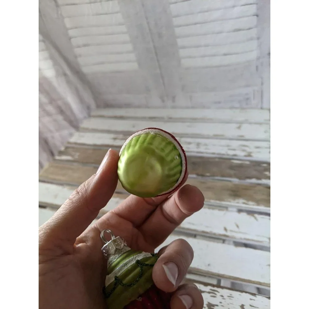 Green mini cupcake red bakery ornament Xmas‎ holida
